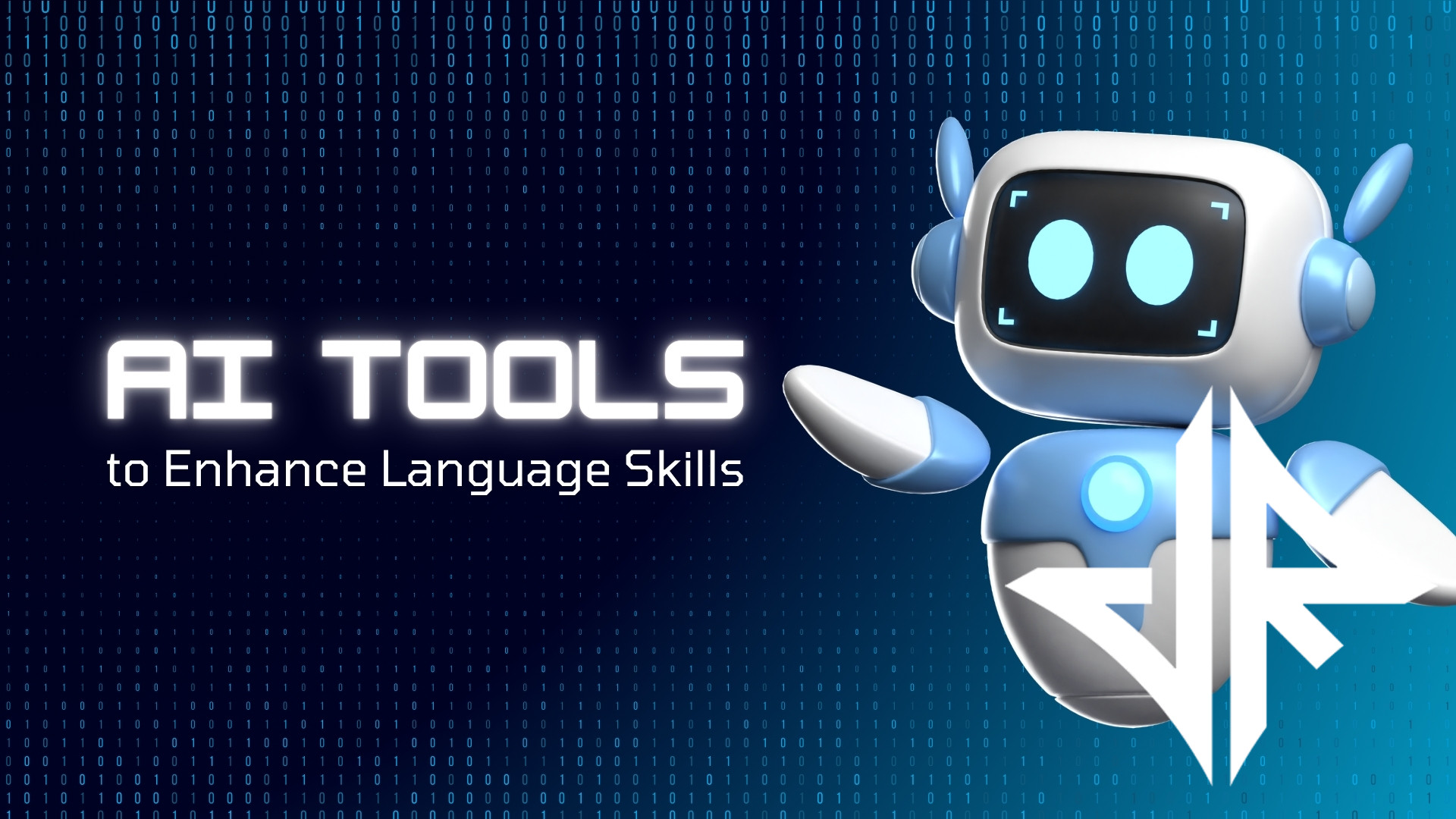 Artificial intelligence to Enhance Language Skills Presentation in Blue and Purple 3D Modern Style