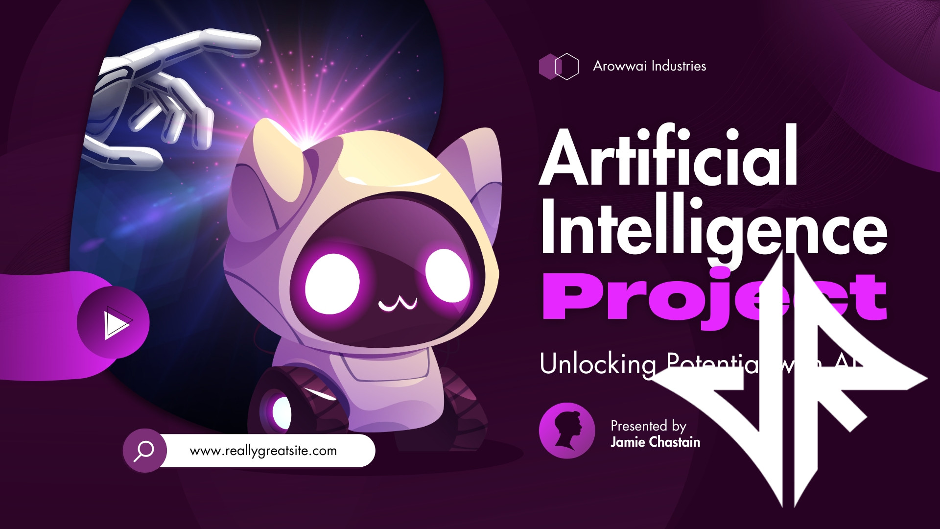 Purple and White Modern Illustrated Artificial Intelligence Project Presentation